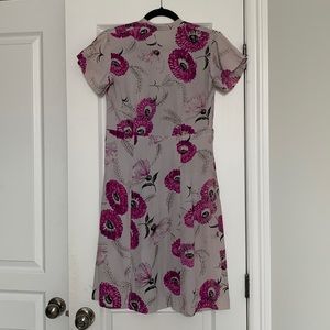 Purple and White Floral Vintage Dress